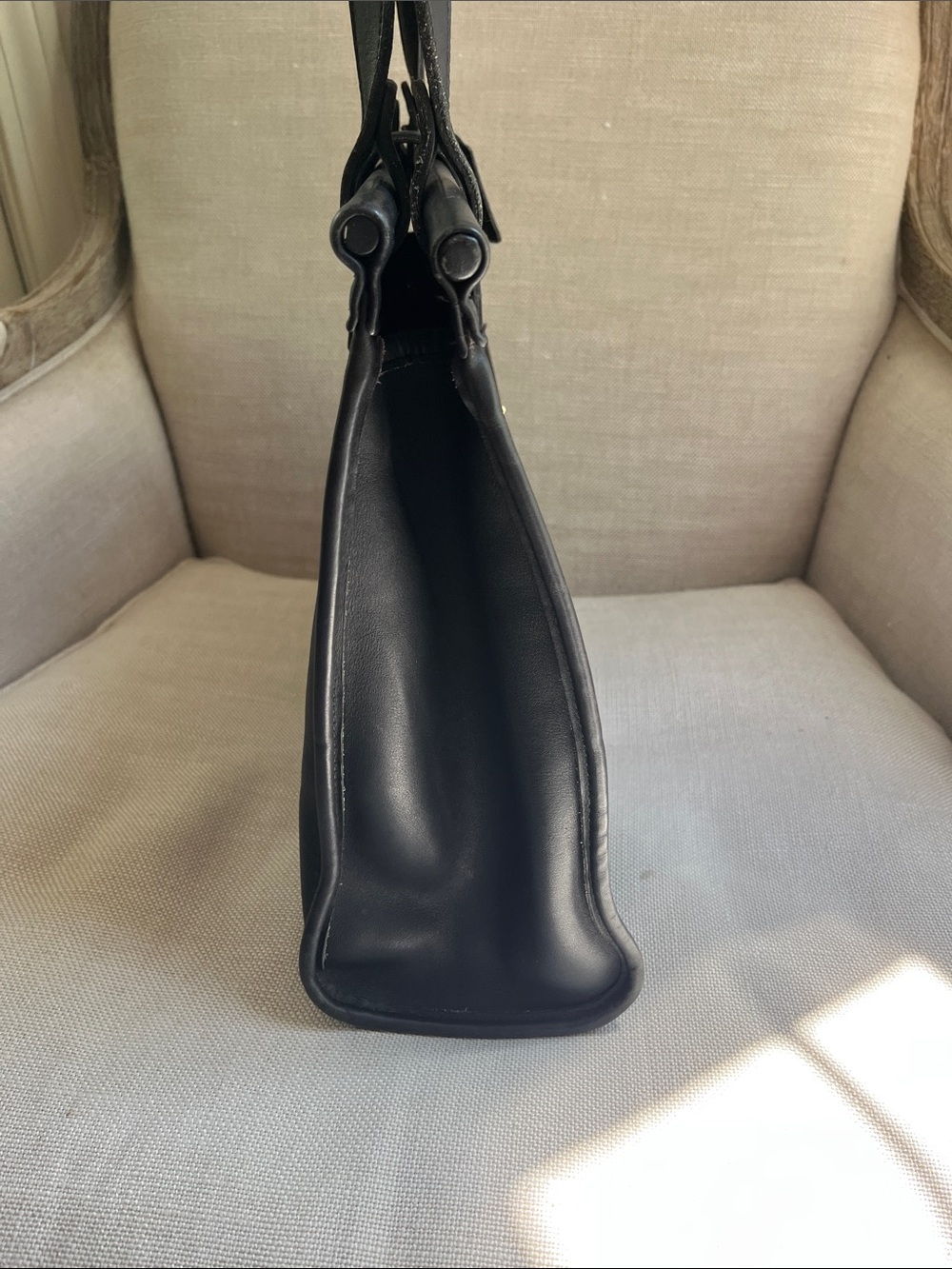 COACH Vintage Barclay Briefcase Shoulder Bag Black Leather 9096 - Picture 6 of 16